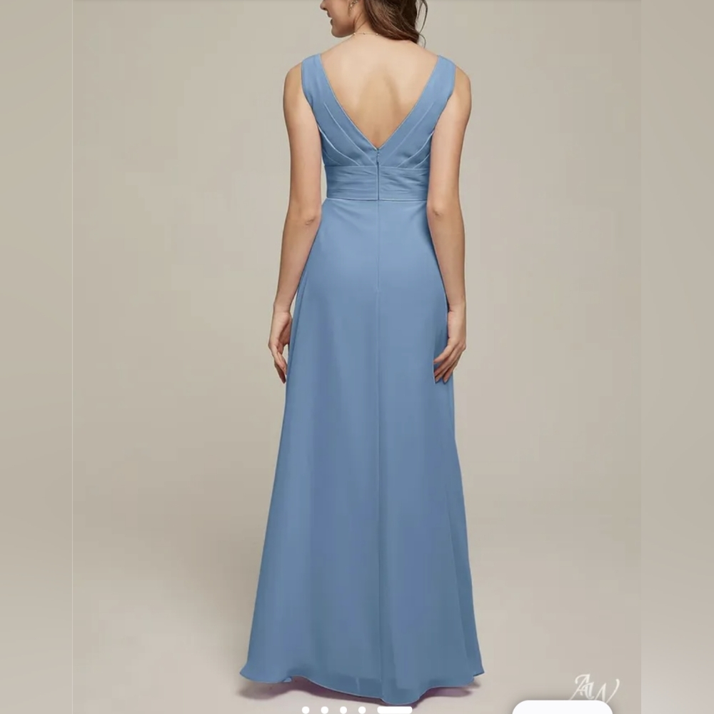AW Carmel Bridesmaid Prom Formal Special Occasion Wedding Guest Dress, 0, Blue - Picture 4 of 8